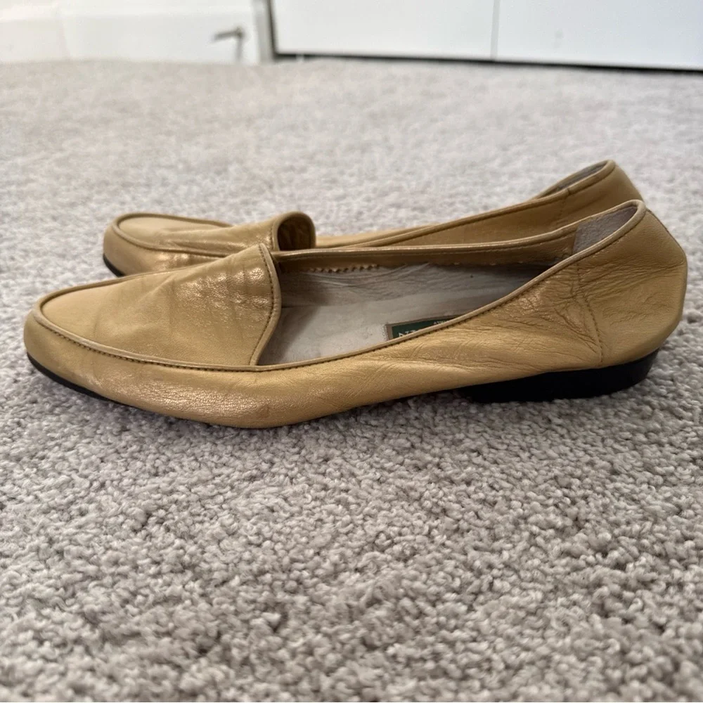 Cole Haan Gold Leather Loafers Size 9B